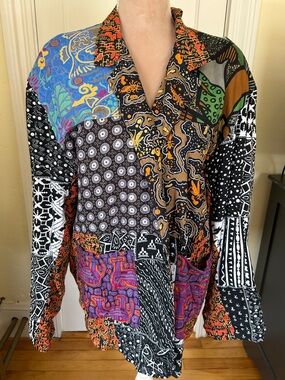 Vintage Flying Down to Rio Women’s Vibrant Patterned Jacket. All cotton